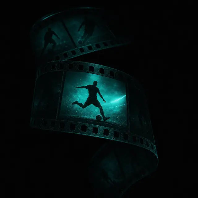 Film strip with one lit frame