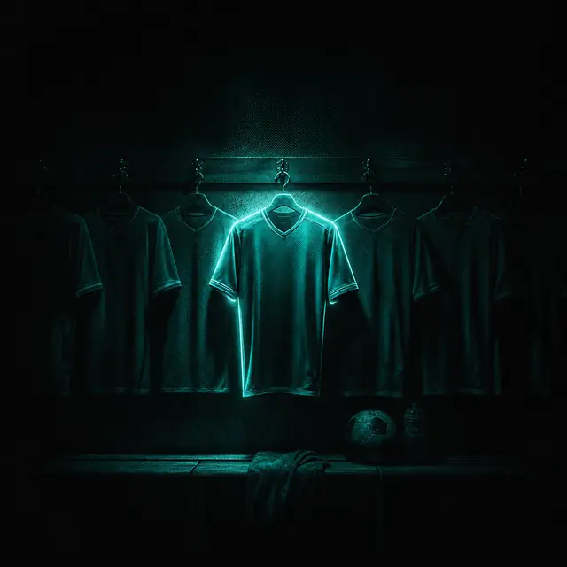 A row of shirts hanging in a dressing room