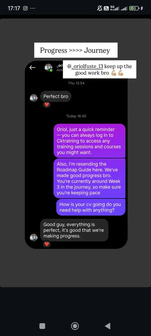 Player testimonial screenshot